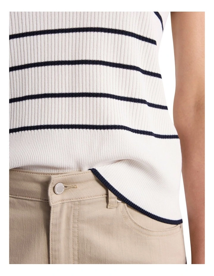 Arquette Knit Tank in Ivory Stripe image 3
