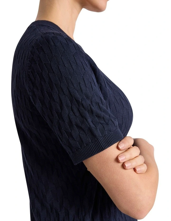 Cheyne Knit Tee in Navy image 3