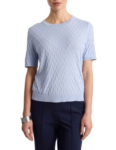 Cheyne Knit Tee in Thistle Blue