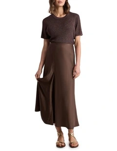 Orlando Viscose Skirt in Chocolate