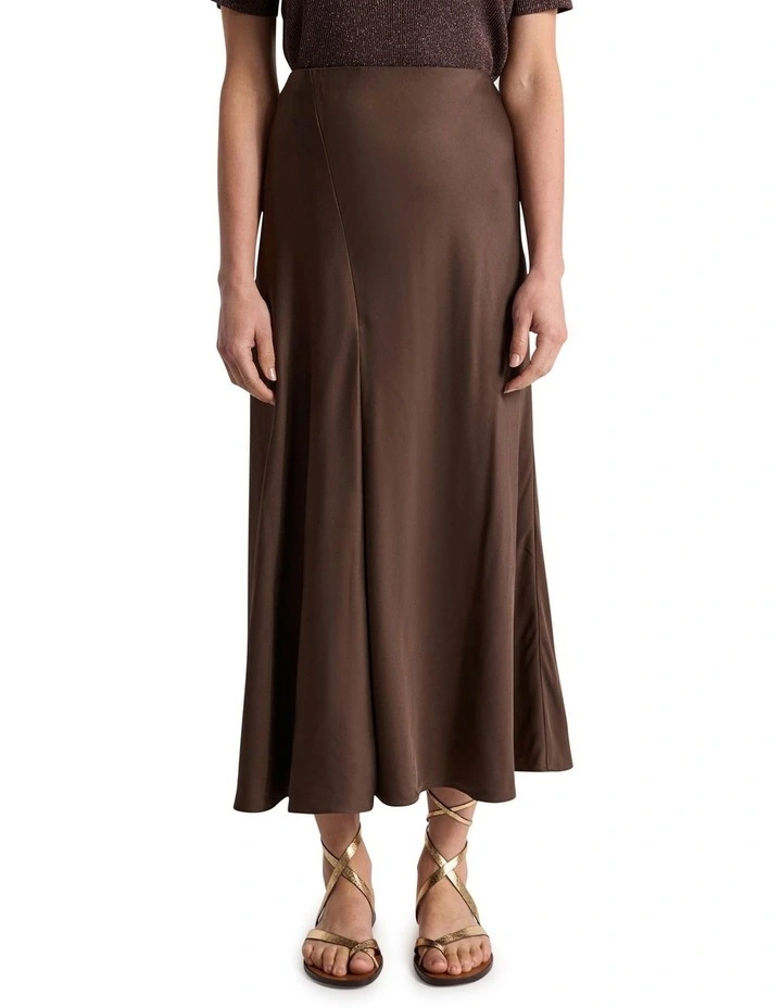 Orlando Viscose Skirt in Chocolate image 2