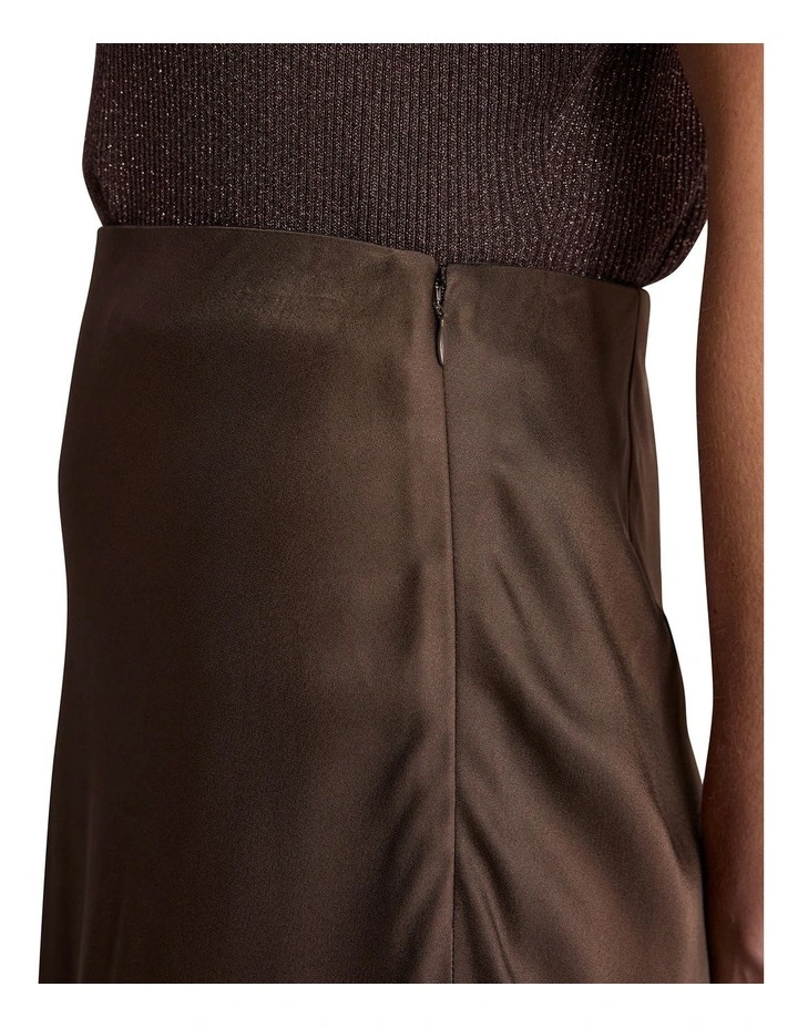 Orlando Viscose Skirt in Chocolate image 4