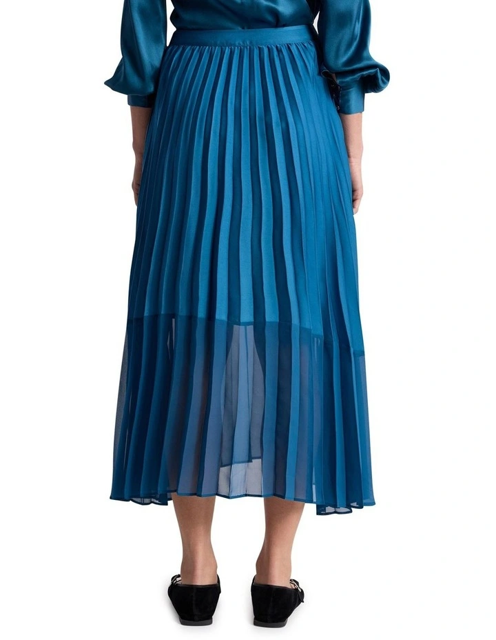 Donni Pleated Skirt in Prussian Blue image 4