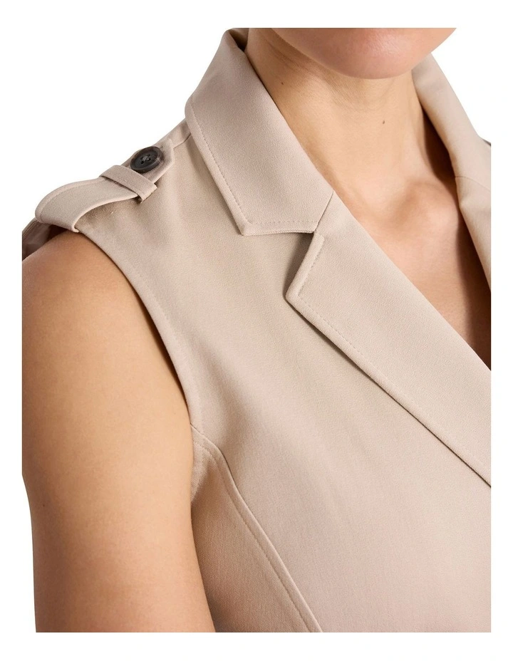 Bennett Trench Dress in Pebble image 2