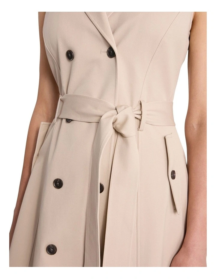 Bennett Trench Dress in Pebble image 3