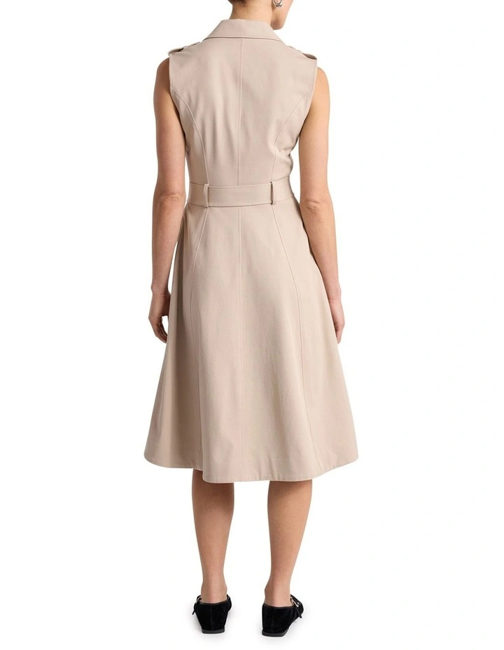 Bennett Trench Dress in Pebble image 4