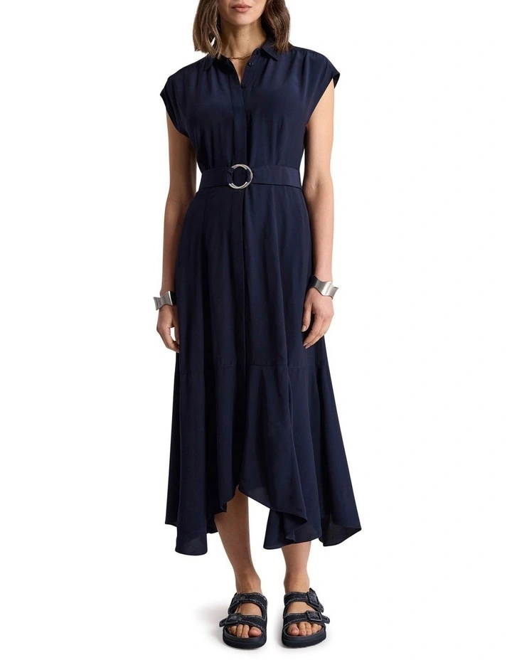 Yasmine Viscose Dress in Navy image 1
