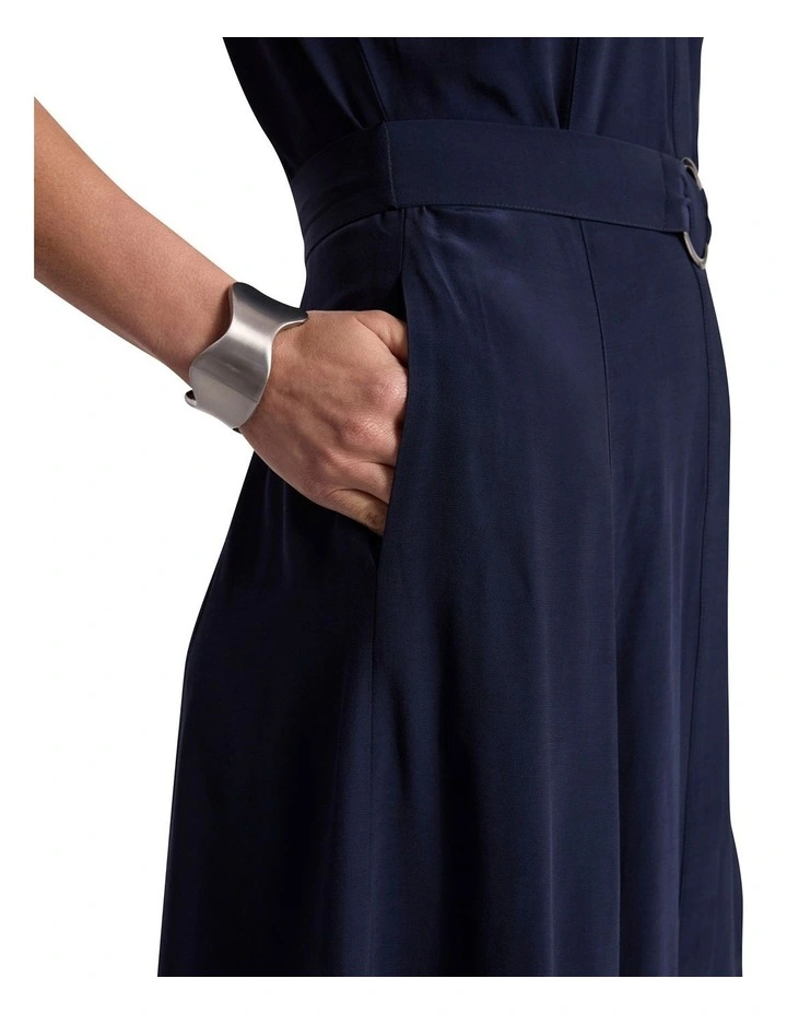 Yasmine Viscose Dress in Navy image 3