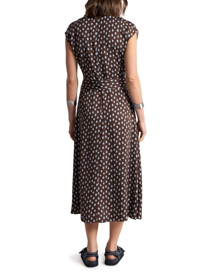 Maika Viscose Dress in Brown Multi image 3
