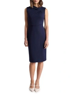 Jenni Ponte Dress in Navy