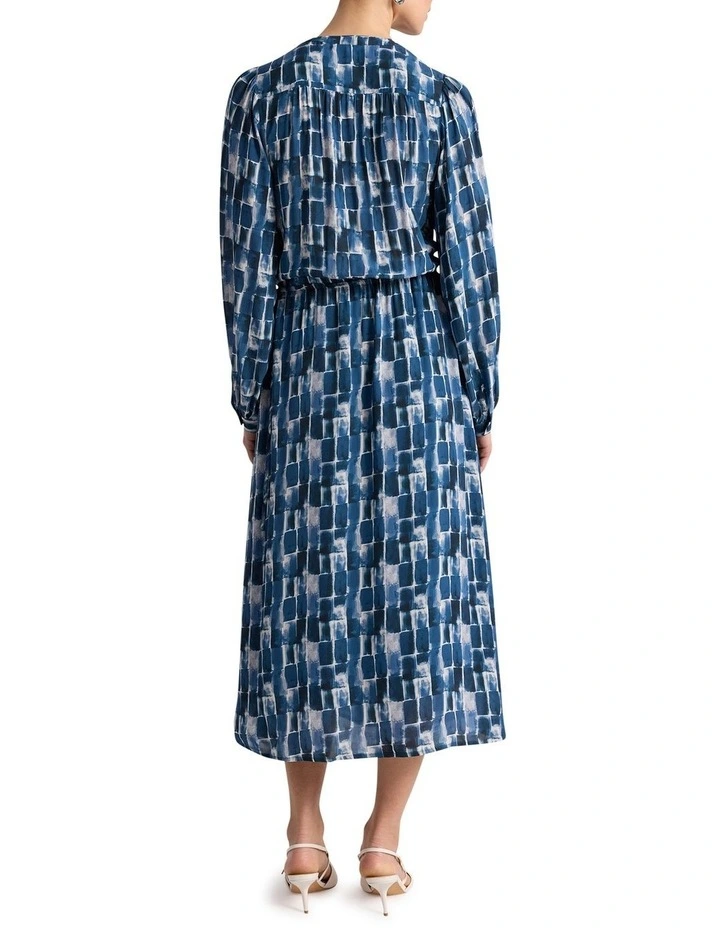 Gwendolyn Viscose Dress in Teal Multi image 3
