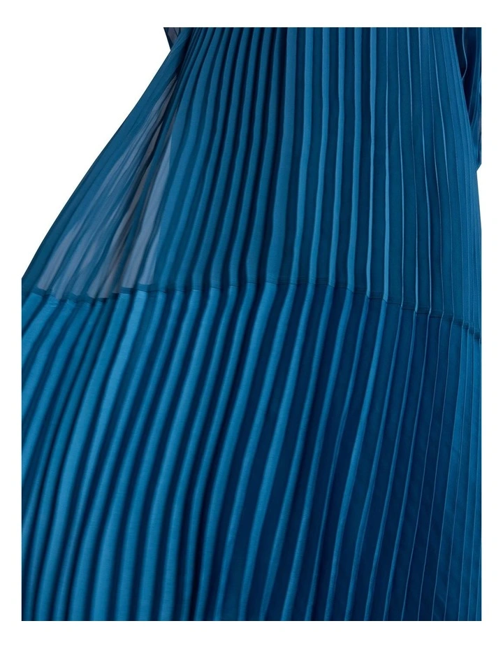 Donni Pleated Dress in Prussian Blue image 3