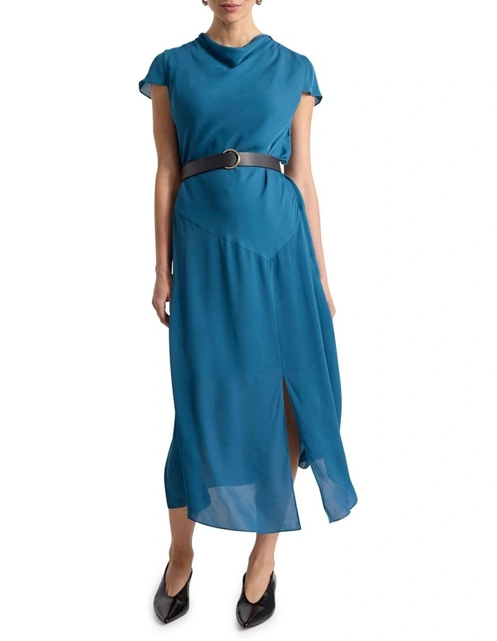 Becca Silk Dress in Prussian Blue image 1