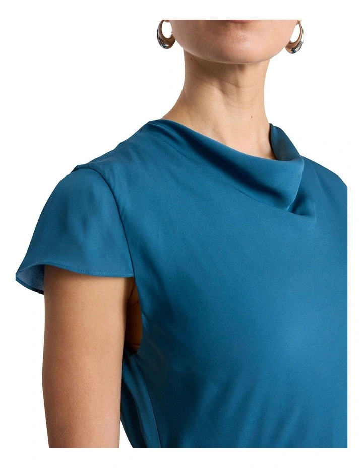 Becca Silk Dress in Prussian Blue image 2