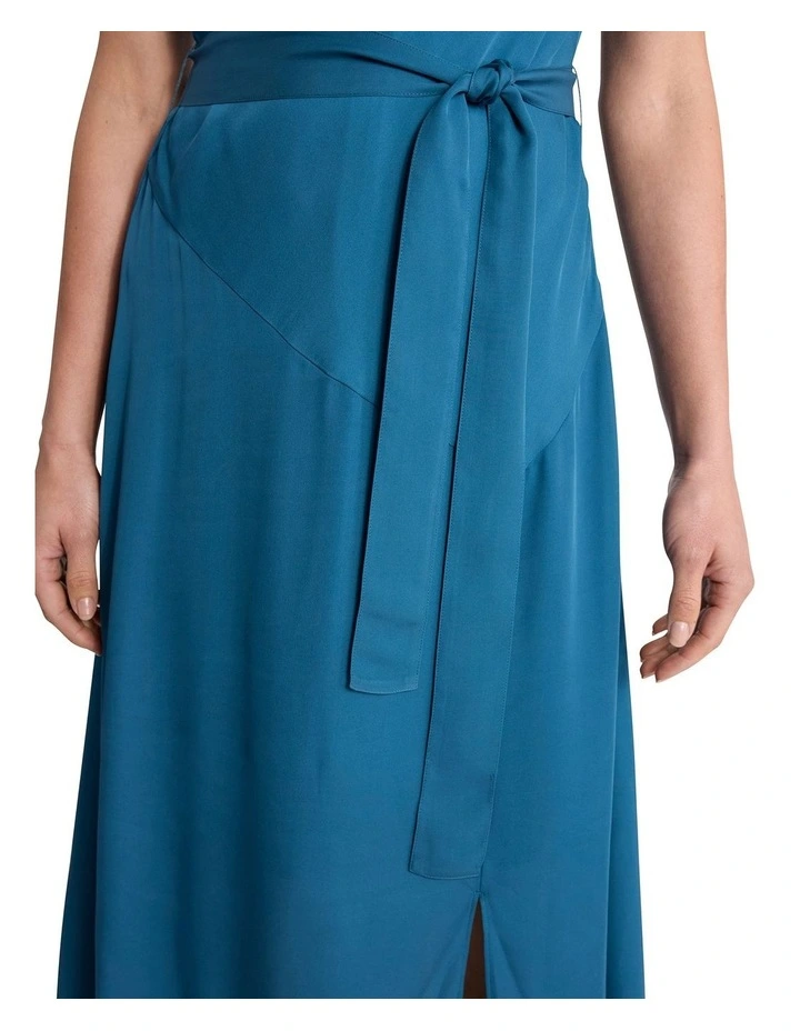 Becca Silk Dress in Prussian Blue image 3