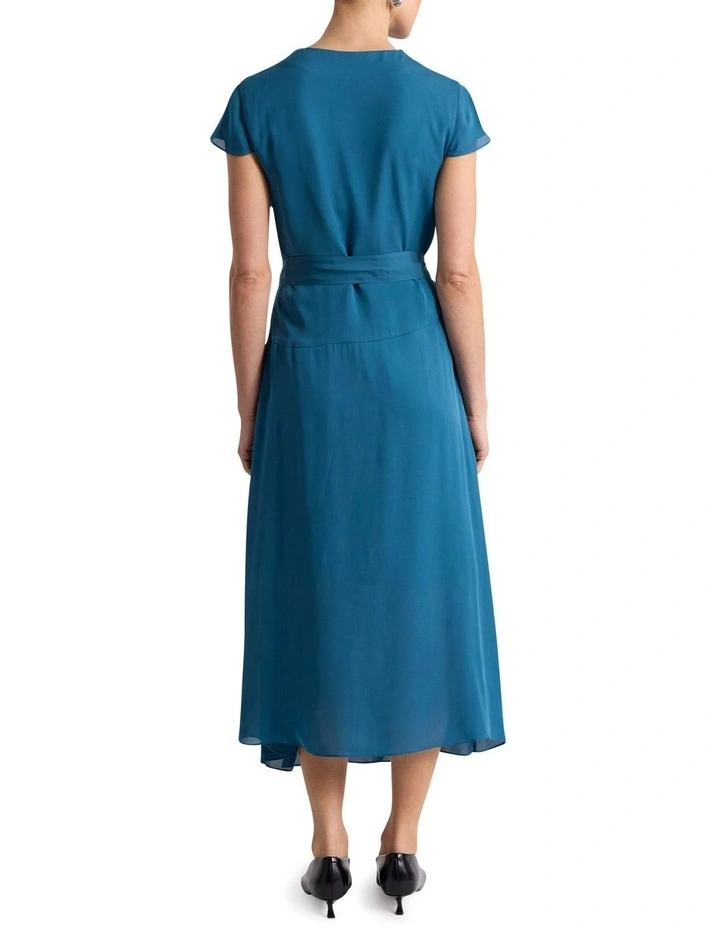Becca Silk Dress in Prussian Blue image 4
