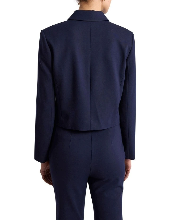 Jenni Ponte Crop Jacket in Navy image 3