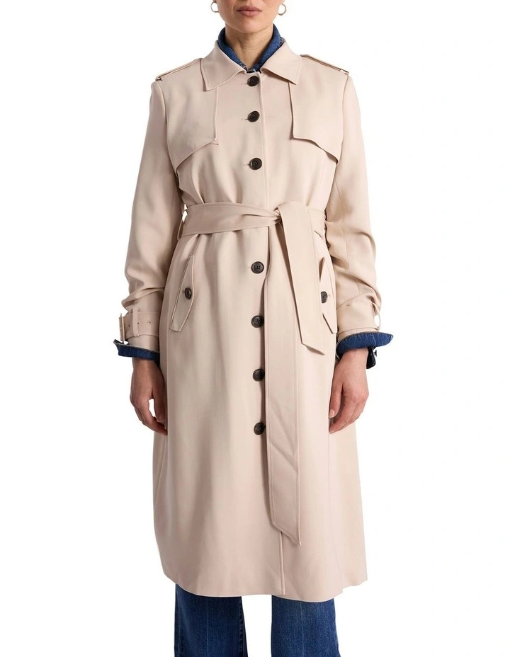 Renya Trench Coat in Porcelain image 2