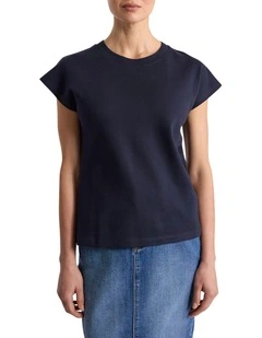 Idris Cotton Tee in Navy