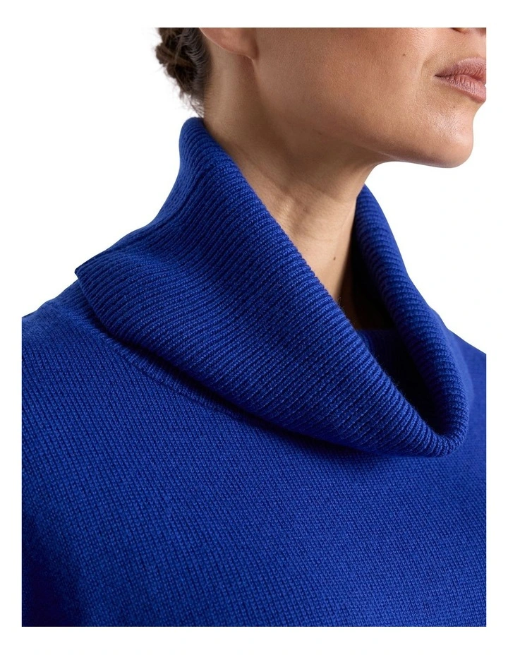 Roll Neck Gilet in Cerulean Blue image 3