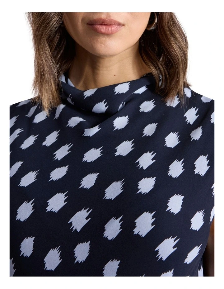 Maika Silk Dress in Navy Multi image 2