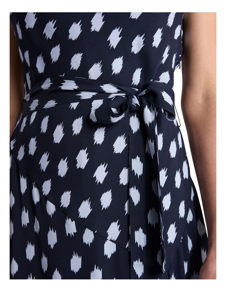 Maika Silk Dress in Navy Multi image 3