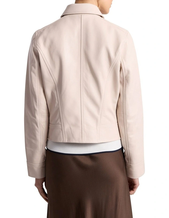 Dita Leather Jacket in Marbles image 4