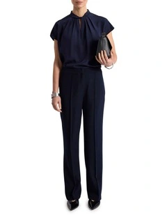 Braxton Wide Leg Pant in Navy