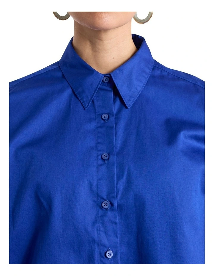 Perrie Cotton Shirt in Cerulean Blue image 4