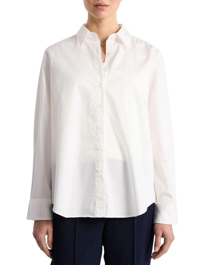Perrie Cotton Shirt in Ivory image 1