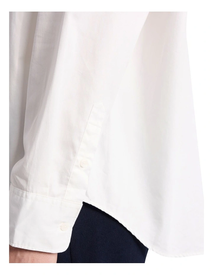 Perrie Cotton Shirt in Ivory image 4