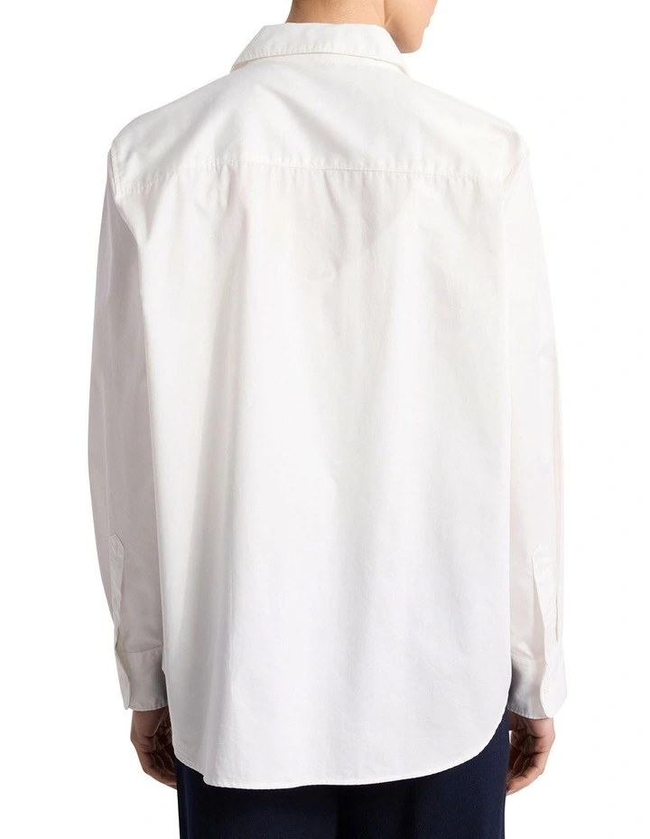 Perrie Cotton Shirt in Ivory image 5