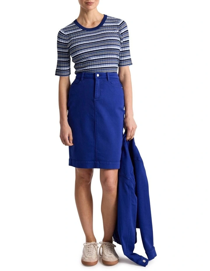 Marnie Denim Skirt in Ocean Blue image 1