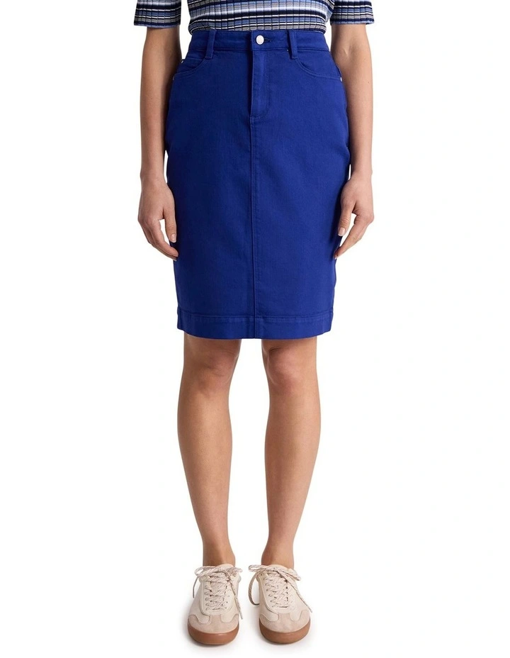 Marnie Denim Skirt in Ocean Blue image 2