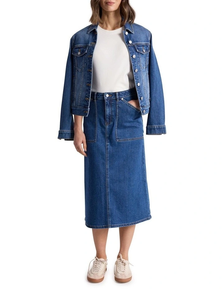 Marion Denim Skirt in Mid Blue image 1
