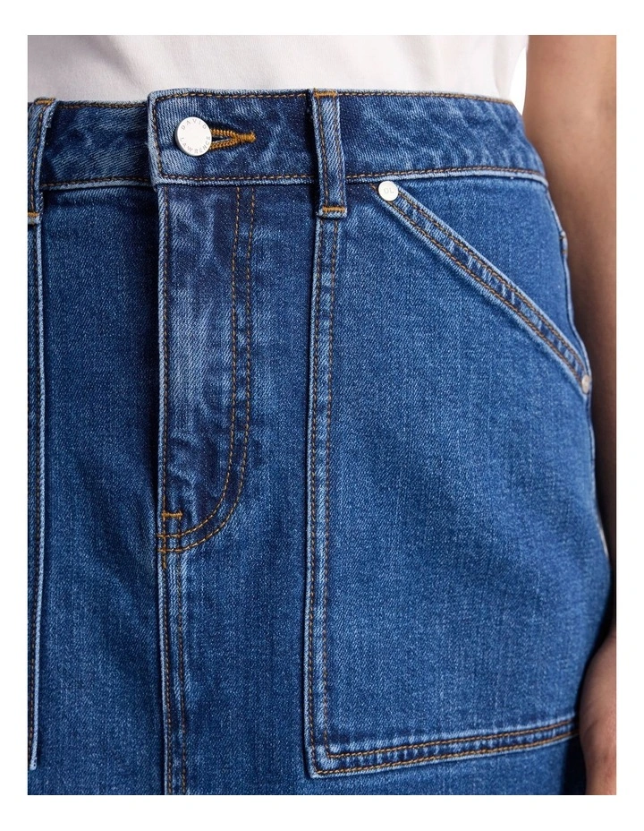 Marion Denim Skirt in Mid Blue image 3
