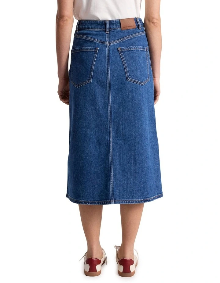 Marion Denim Skirt in Mid Blue image 5