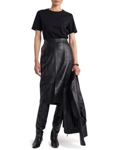Ellen Leather Skirt in Black