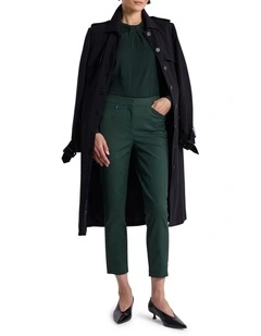 Sarah Compact Cotton Pant in Deep Pine