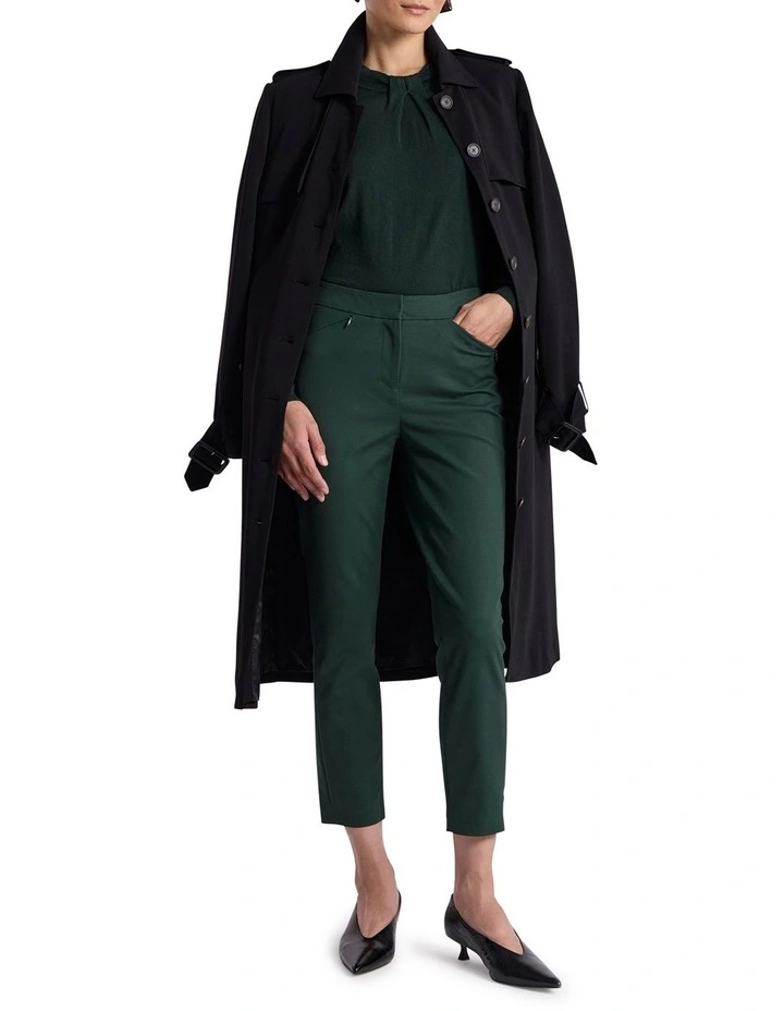 Sarah Compact Cotton Pant in Deep Pine image 1