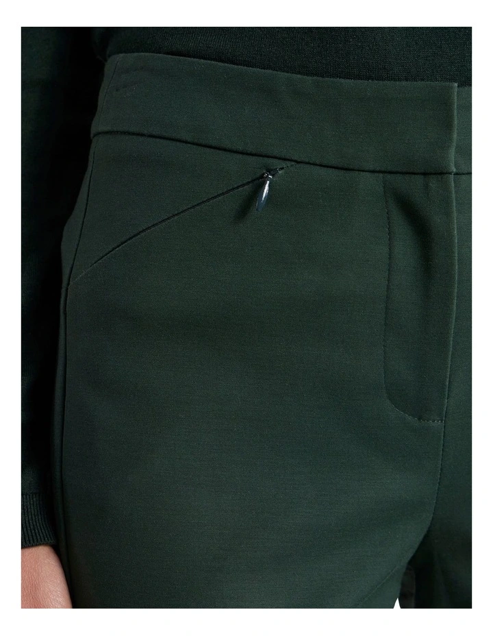 Sarah Compact Cotton Pant in Deep Pine image 3