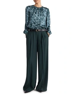 Bronte Wide Leg Pant in Deep Pine