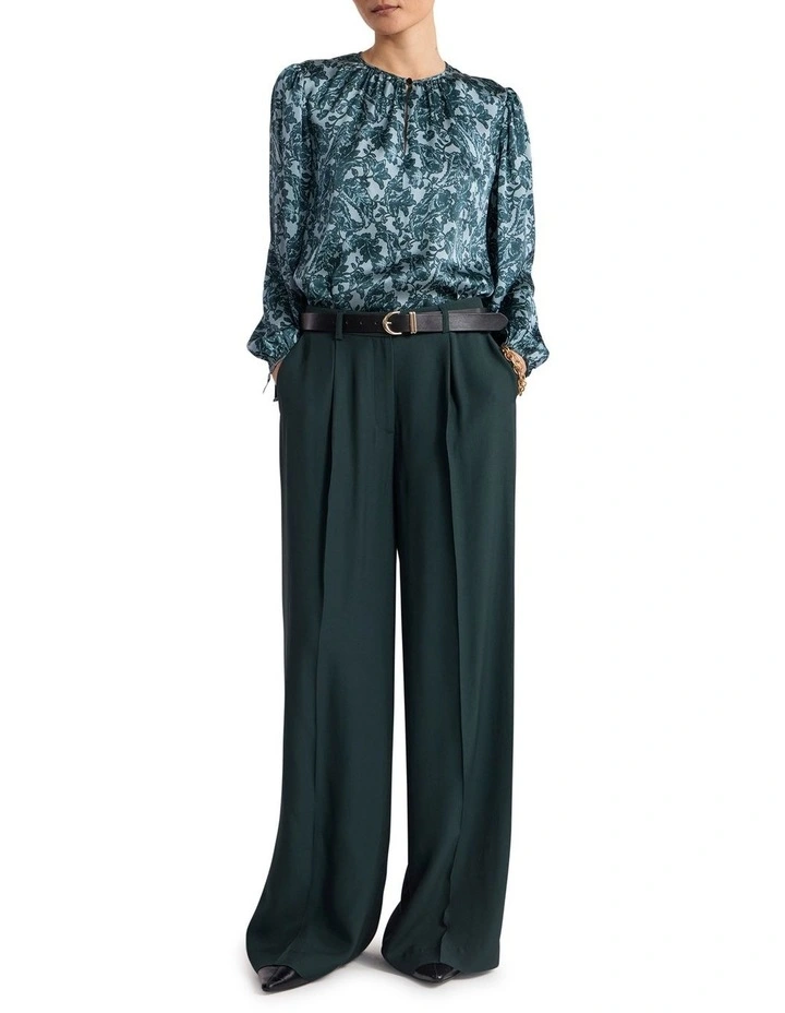 Bronte Wide Leg Pant in Deep Pine image 1