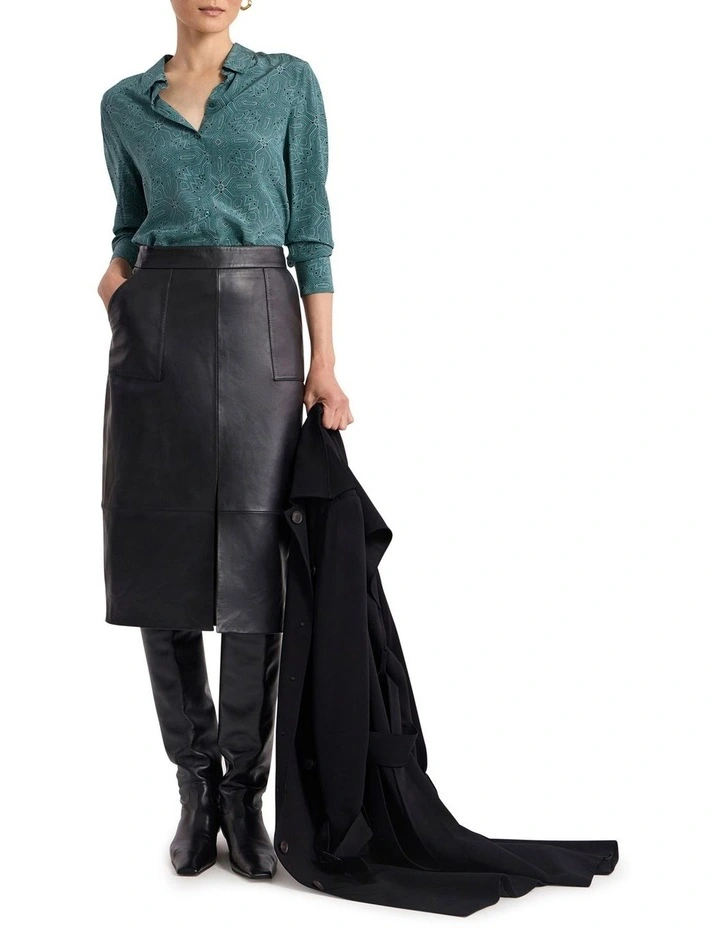 Thierry Silk Shirt in Green Multi image 2