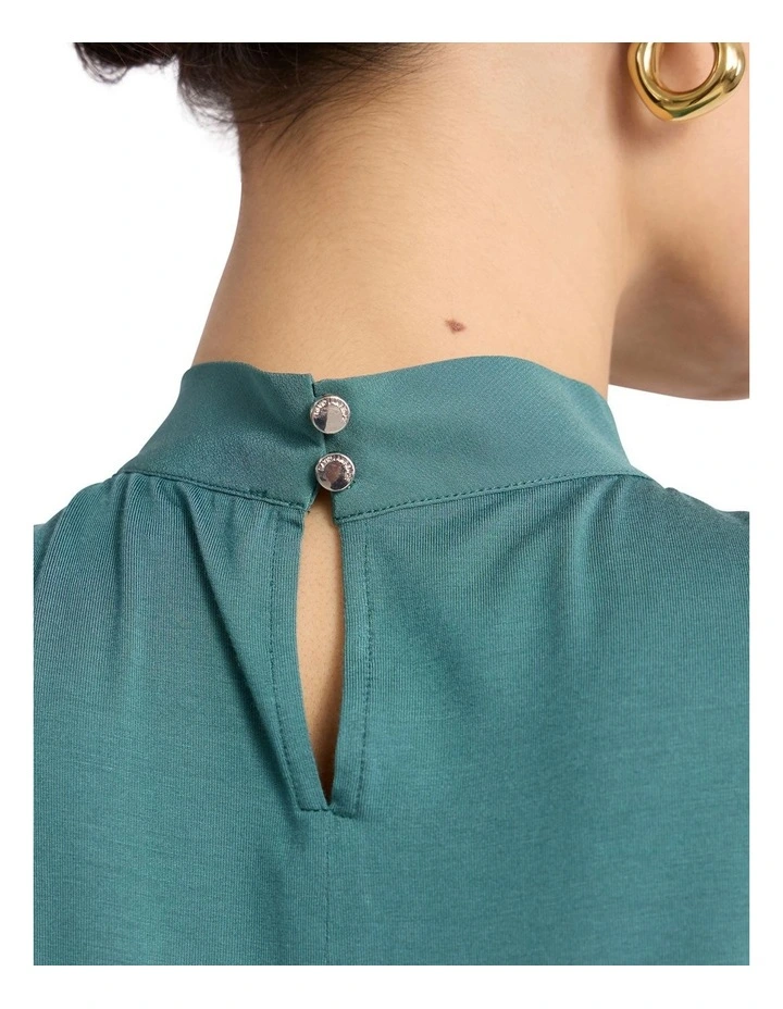 Sabrina Silk Mix Top in Pine Green image 3