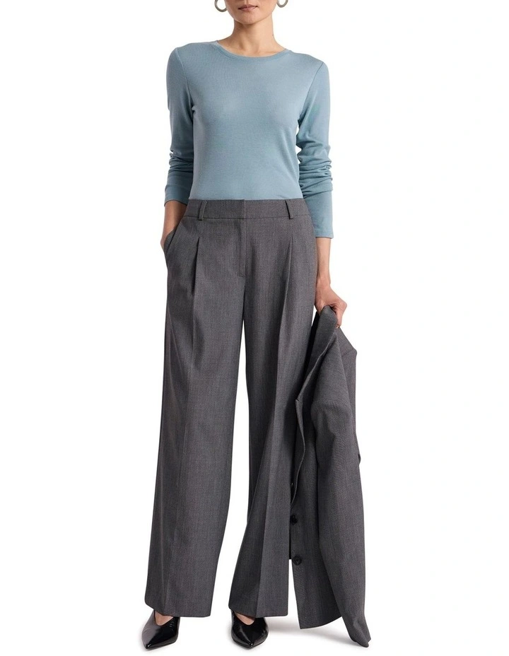 Lorelai Long Sleeve Babywool Top in Eucalyptus Green image 2