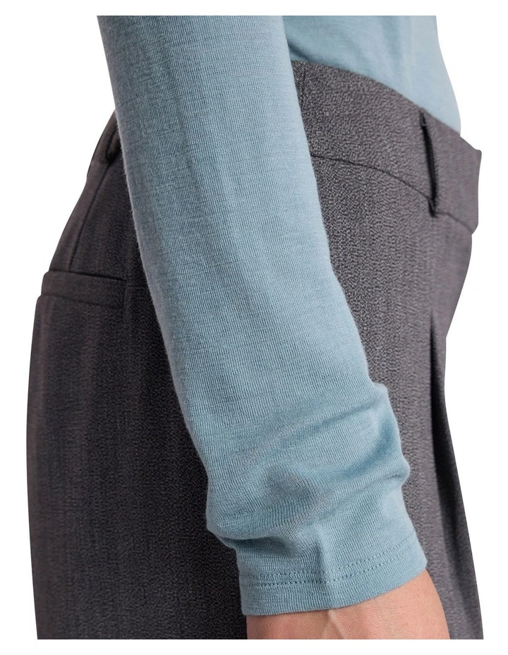 Lorelai Long Sleeve Babywool Top in Eucalyptus Green image 3