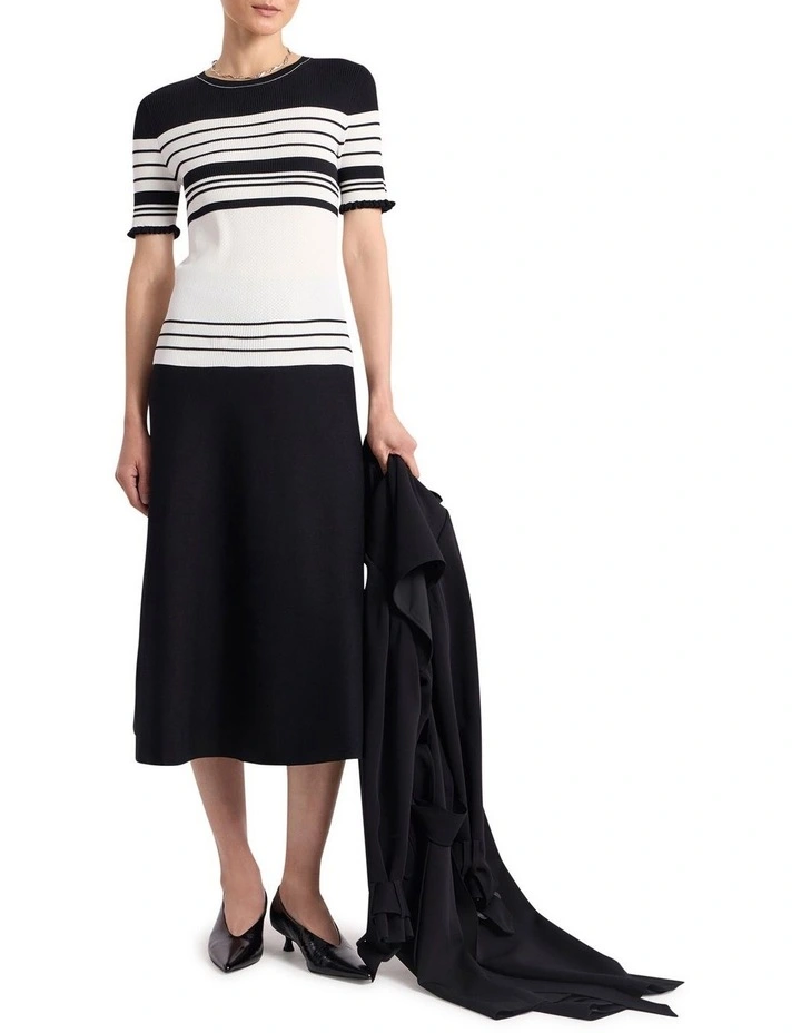 Arlie Stripe Knit Tee in Black Stripe image 2