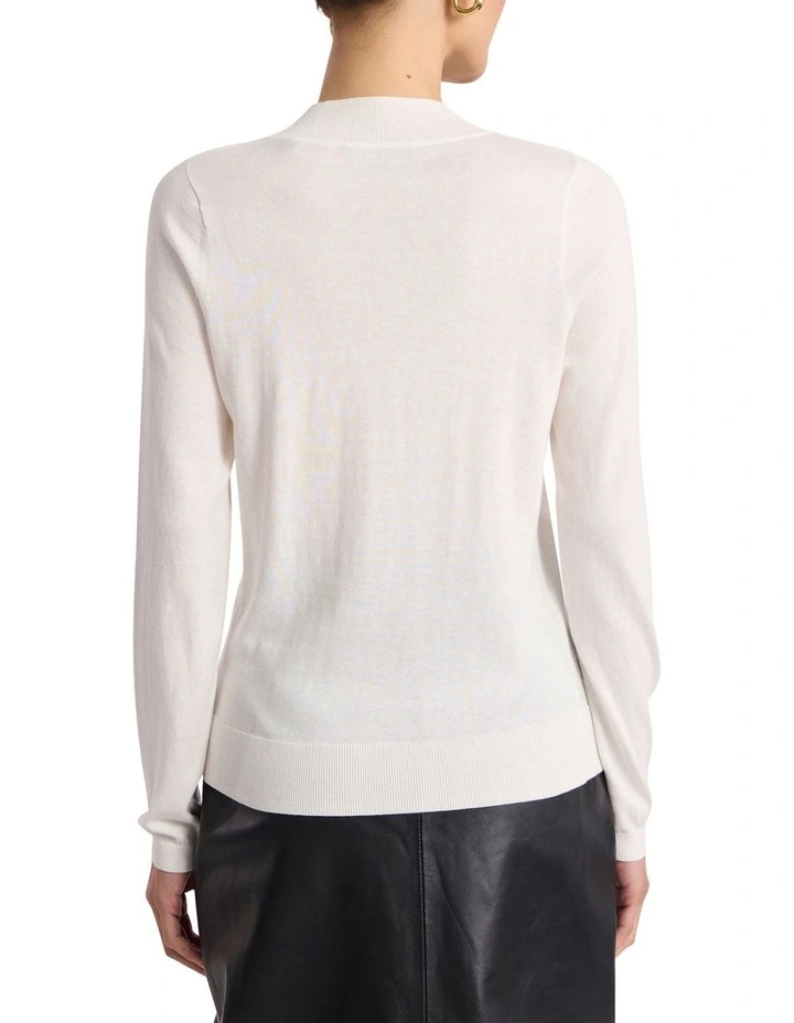 Regina Knit Top in Ivory image 4