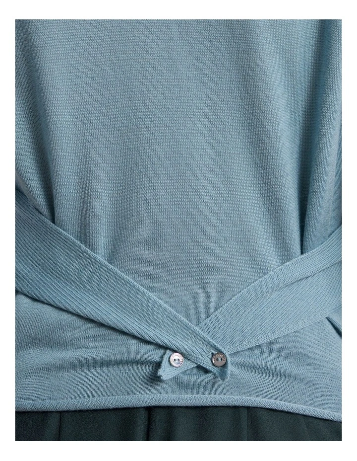 Grayson Merino Wrap Cardigan in Eucalyptus Green image 3